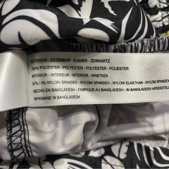 Mr Swim Black White Floral Mesh Lined Swim Trunks Shorts - Picture 4 of 4